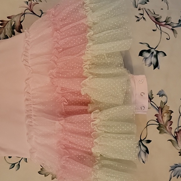 Little Me Adorable Dress Pink with Tulle Skirt Size 9M EUC - Picture 2 of 6